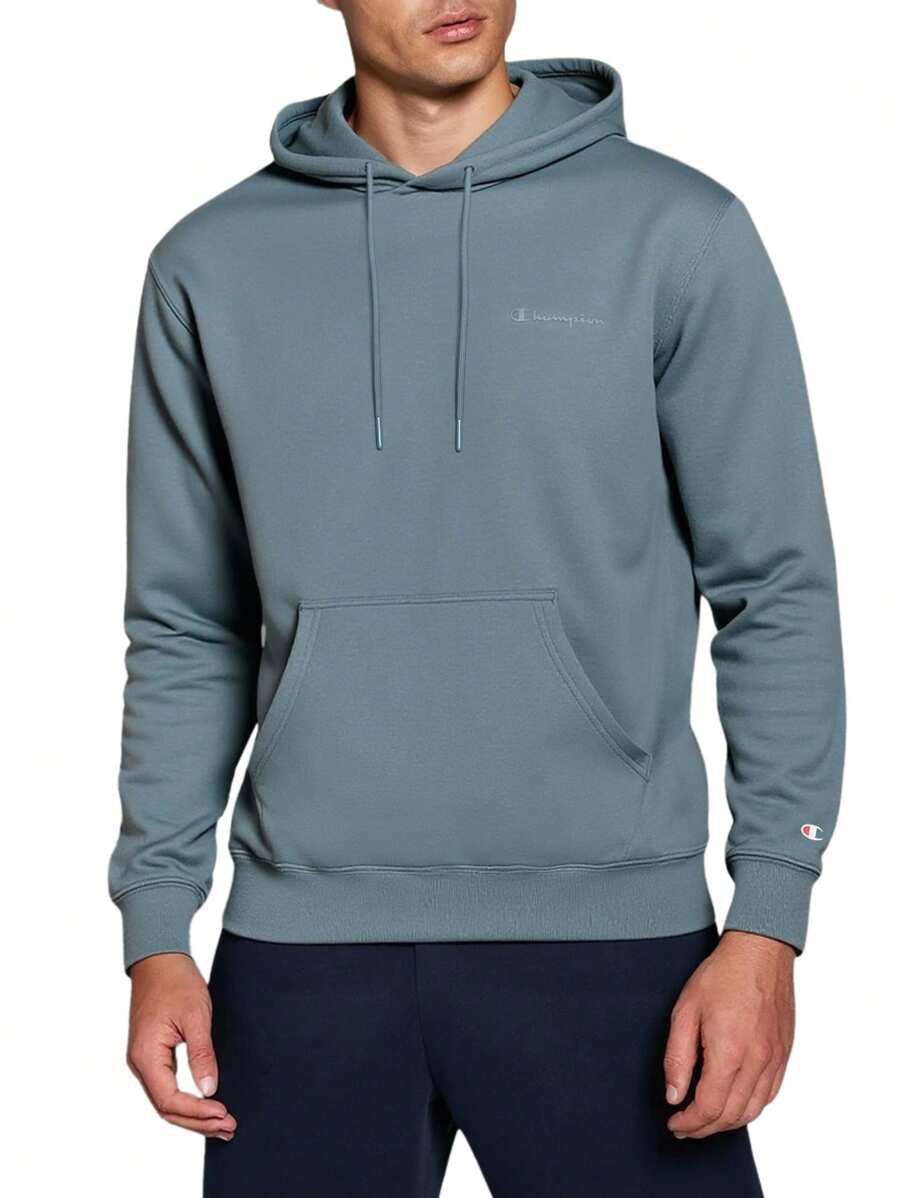 Champion Men's Drawstring Hooded Long Sleeve Casual Sweatshirt - Grey - View 1