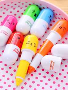 5/10/20pcs Stretchable Capsule Ballpoint Pens, Creative Cartoon Capsule Pens, Fun Writing Tools (Style And Color Random) - Multicolor - View 7