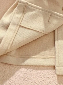 SHEIN Baby Girl Cute Casual Versatile Thickened Plush Coat Suitable For Autumn And Winter Daily Wear Fall - Apricot - View 1