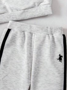 SHEIN Playful Pals 2 pezzi/confezione Bambino maschio Bambino Casual Dinosauro 3D Stampa Maglietta a maniche corte e pantaloncini Set a 2 pezzi, abbigliamento primavera/estate, età 0-3