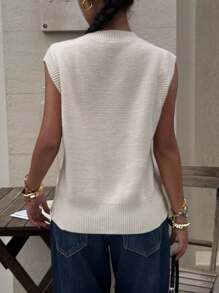 Siren Gaze كنزة صوفية كنزة نسائية مُنتفخة مزّينة بطبعات ثلاثية الأبعاد - لون مشمشي - مشاهدة 2