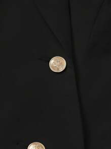 SHEIN MOD Concert Date Night Tops Women's Lapel Double Breasted Vest Suit Jacket In Fall/Winter