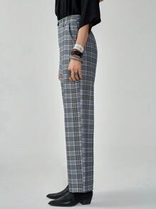 Florisole 女式宽松阔腿七分格子裤，时尚百搭 - 彩色 - 查看 3
