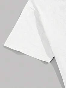 Manfinity Dauomo Men's Simple Print Crew Neck Short Sleeve T-Shirt