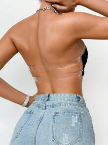 SHEIN 1pc Minimalist Seamless Unlined Wireless Non-Shoulder Strap Bra - Black - View 2