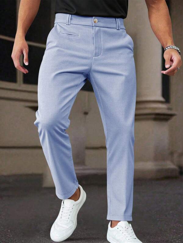 Manfinity Bizformal Pantaloni da completo casual da uomo a righe tessuti