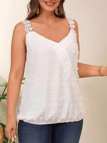 SHEIN Große Größen Lässig einfarbiges strukturiertes Trägershirt, Sommer