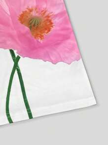 INAWLY 大码女式花卉印花抹胸紧身迷你连衣裙，时尚度假装，适合夏季 - 白色 - 查看 5