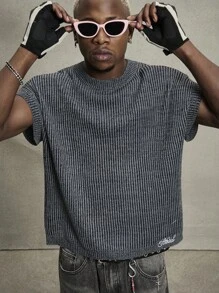 PAVTROS Chaleco casual con diseño de malla floral de estilo europeo y americano de Manfinity Streetrush para hombres, moda callejera genial para volver a la escuela - Multicolor - Ver 6