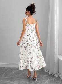 Momance Pregnant Women's Elegant Floral Print Sleeveless Dress, Summer - Multicolor - View 3