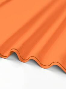 Manfinity Homme Men's Solid Color Crew Neck Short Sleeve Casual T-Shirt And Drawstring Waist Cargo Shorts Set - Orange - View 3