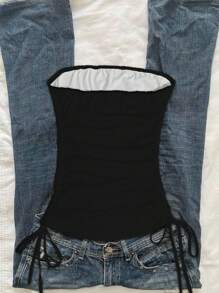 Attitoon 女士多层系结图案印花抹胸