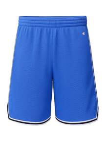 Champion 男士夏季休闲梭织带拼接短裤 - 藍色 - 查看 4