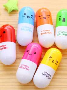 5/10/20pcs Stretchable Capsule Ballpoint Pens, Creative Cartoon Capsule Pens, Fun Writing Tools (Style And Color Random) - Multicolor - View 6