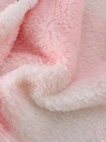 女童休闲蓬松开衫，可爱粉色格子，长袖，秋冬季舒适之选 - 粉色 - 查看 4