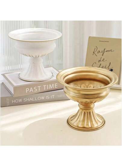 1 件复古高脚花盆，欧式婚礼装饰花瓶，摄影道具，干花插花，高端装饰礼物生日毕业