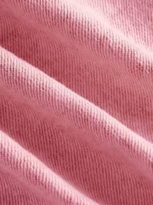 SHEIN MOD Bộ đồ liền thân denim ôm vừa vặn gợi cảm có thiết kế khóa kéo phía sau - Hồng - Xem 3