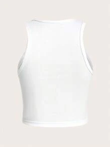 SHEIN Essnce 4 件套休闲纯色百搭女士短款紧身吊带背心，适合夏季 - 彩色 - 查看 4