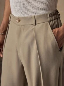 AKNOTIC 男士休闲宽松弹力腰直筒卡其裤，适合夏季、秋季、度假、日常穿着、派对、情侣装，男士礼物