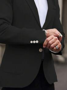 Manfinity Mode 男士绅士商务缺口翻领单排扣西装外套