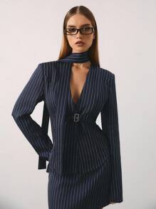 SHEIN X ELOISA & ORSON COSMINA 2 piezas Conjuntos elegantes para mujer de estilo business casual, estilo sirena de oficina, similar al diseño de influencer, coqueto, estilo old money, sexy