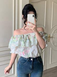 Modelyn 时尚浪漫假日新款刺绣白色女士衬衫 - 白色 - 查看 2