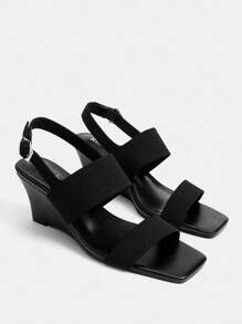 Ressula Women's Fashion Black Comfortable Wedge Heel Casual Shoes - Black - View 4