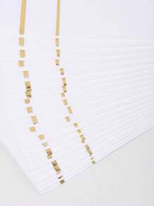 20pcs Paper Disposable Napkin, Simple Metallic Line Pattern Paper Dinner Napkin For Party - Multicolor - View 6