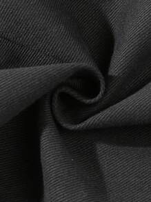 SHEIN Young Girl Casual Boho Holiday Paperback Waist Flat Pockets Wide Legs Jeans, Daily Fall Winter - Black - View 5