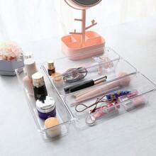 8pcs/Set Clear Drawer Organizers Plastic Storage Tray For Utensil Cutlery In Kitchen Desk Makeup Storage Bin Divider Decorations Autumn Decor Festival Decor Room Decor Home Decor Fall Decor Bedroom Decor - Clear - View 10