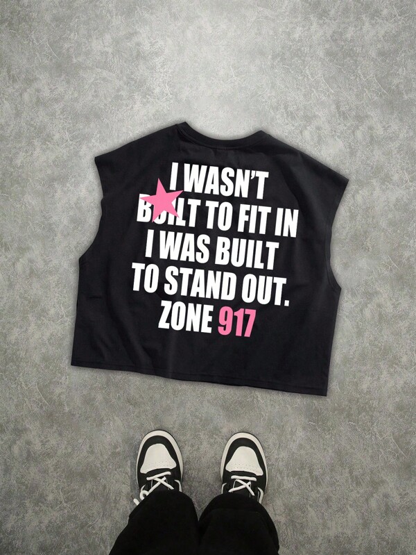 Manfinity ZONE917 Men's Street Casual Oversized Graphic Print Tank Top