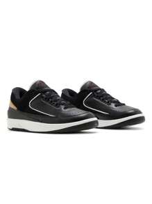 Nike AIR JORDAN 2 RETRO LOW - 黑色/大學紅-金屬金-米白色 - 查看 2