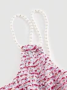 SHEIN MOD Vestido mini con correa de perlas gruesa para mujer, rosa y morado, vestido de otoño, ropa de mujer de otoño, ropa de vuelta al colegio, ropa de oficina para mujer, estilo "old money" para mujer, atuendo de cumpleaños, oficina, ropa vintage para mujer, vestidos formales para invitados de boda, atuendo de oficina para mujer, vestidos para fiestas de mujer, atuendos de crucero para mujer, atuendos de maestra para mujer - Rosa - Ver 3