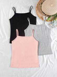 SHEIN 少女休闲多色针织背心，假日、夏季、旅行 - 彩色 - 查看 12