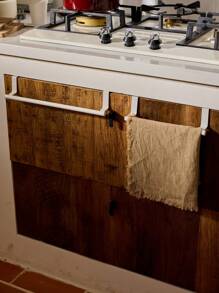 Cirelle 1PC White Single Rod Towel Rack Cabinet Door Back Type Hanging Rack Non-punched Towel Rod