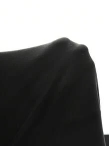 SHEIN Elenzya 大码女式黑色针织紧身珍珠边无袖优雅连衣裙，适合约会或派对 - 黑色 - 查看 7