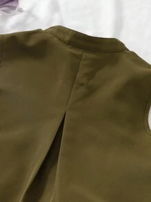 Tween Girls' Summer Casual Solid Color Tank Top & Mini Skirt Set - Olive Green - View 5