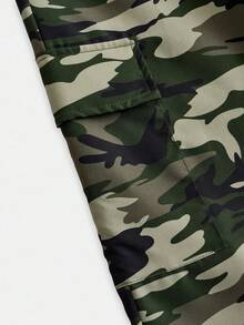 SHEIN Girlism 3 件套青少年女孩连帽网眼短款上衣、吊带背心和迷彩工装裤，休闲街头风格服装，秋季 - 彩色 - 查看 13