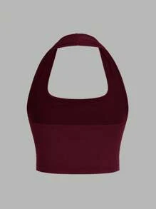 SHEIN EZwear 3 件套女士黑色、白色和酒红色休闲短款工字背心，适合夏季