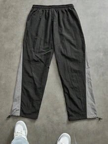 Sport MetroGents Men's Letter Print Drawstring Waist Contrast Color Active Pants Fall Breathable