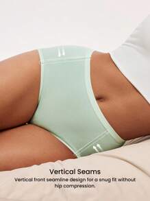 LUVLETTE 3 条装透气棉质基本款高腰三角裤女士内裤套装也适合青少年女孩和儿童 - 彩色 - 查看 5