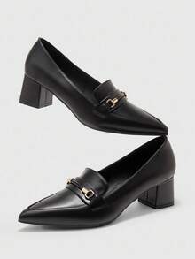 CUCCOO BIZCHIC 女士尖头日常通勤时尚高跟鞋 - 黑色 - 查看 4