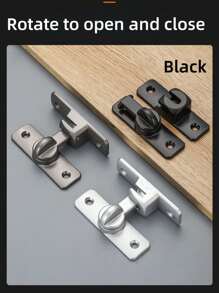 1pc No Drill Thickened Universal Card Lock Bathroom Simple Vintage Anti-Lock Latch Zinc Alloy Door Clasp Stainless Steel Burglar-Proof Buckle