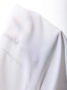 SHEIN EZwear Women's Casual Versatile Solid Color Waisted Blouse,Fall Business Casual Women Clothes - White - View 7