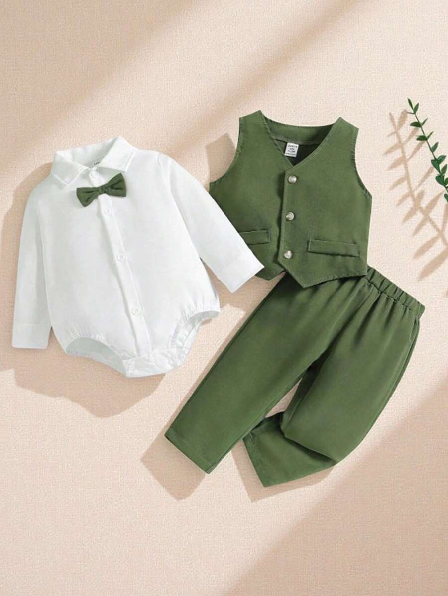 Baby Boy Gentleman Suit, Fashion, Luxury, Suitable For Birthday Party, Evening Party, Wedding, Full Moon Ceremony, Birthday - Multicolor - View 1