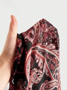 FeverCity Men's Casual Vacation Paisley Print Shirt - Brown - View 5