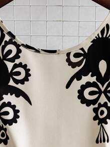 GlowEve Váy mini in họa tiết chắp vá hở lưng bằng vải chiffon mùa hè cho nữ, họa tiết in ngẫu nhiên - Nhiều màu - Xem 4