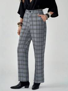 Florisole 女式宽松阔腿七分格子裤，时尚百搭 - 彩色 - 查看 4