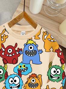 男童休闲宽松圆领舒适针织长袖运动衫，适合秋冬季 - 彩色 - 查看 3