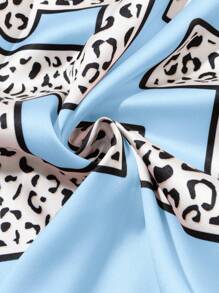 SHEIN Explorewe 青少年女孩蓝色运动休闲时尚街头字母印花图案 T 恤，时尚运动短袖 T 恤，夏季 - 彩色 - 查看 5